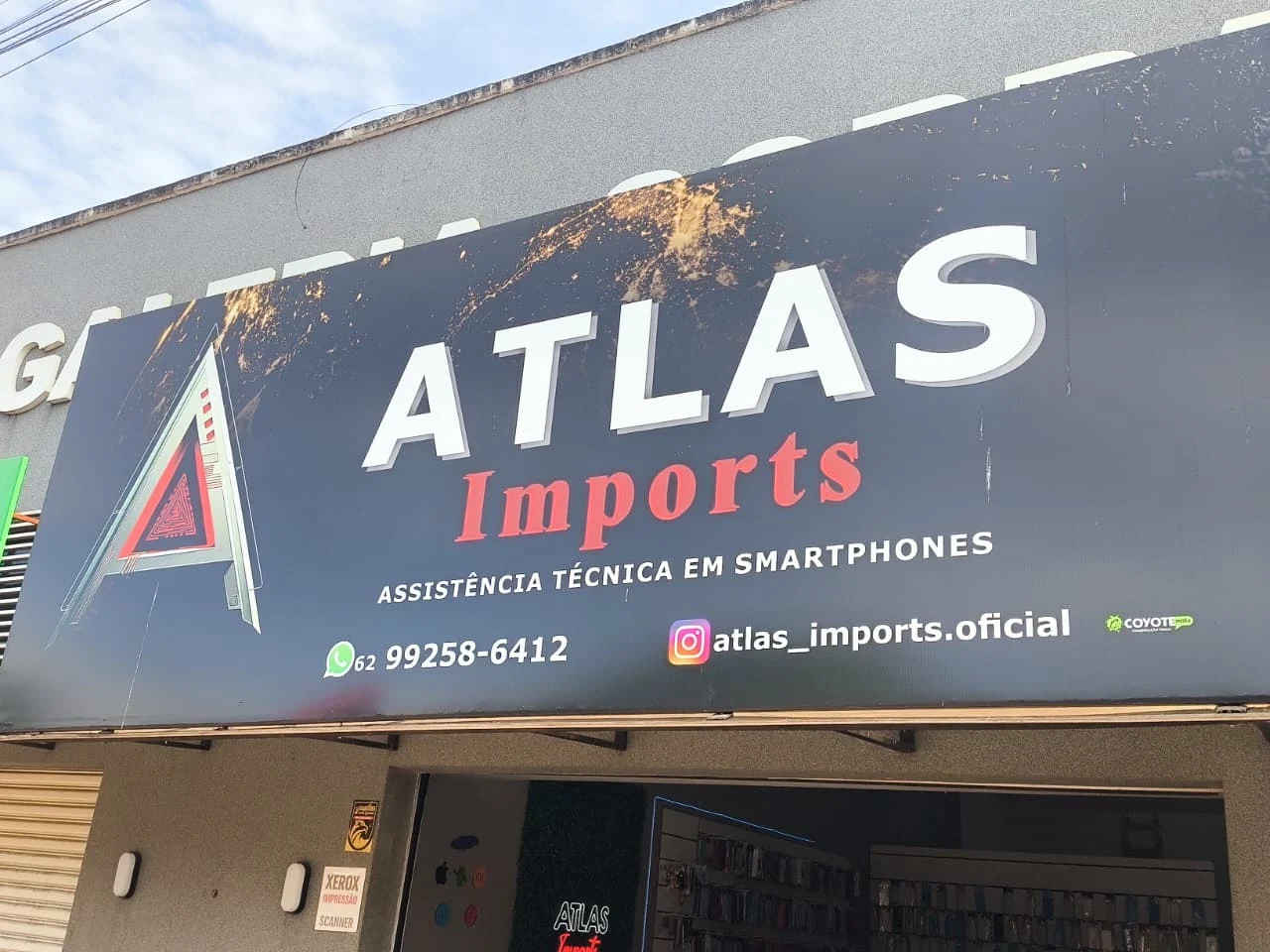 Fachada da loja Atlas Imports